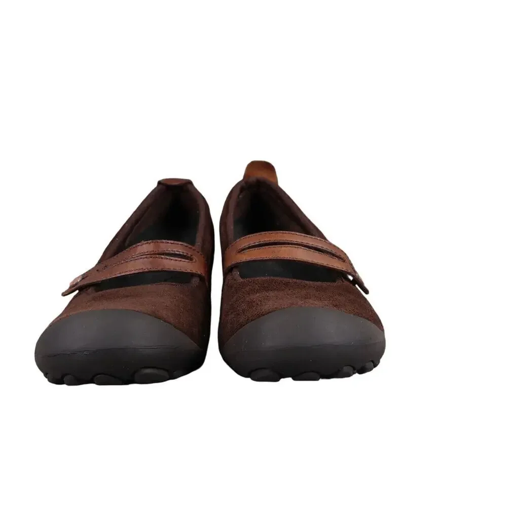 Merrell Shoes Women 7 Mary Jane Wedge Leather Plaza Bandeau Casual Comfort Brown